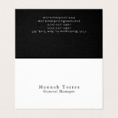 Carte De Visite Tendance Noir & Blanc Créatif Moderne (Extérieur déplié)