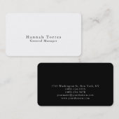 Carte De Visite Tendance Noir & Blanc Créatif Moderne (Devant / Derrière)
