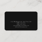 Carte De Visite Tendance Noir & Blanc Créatif Moderne (Dos)