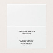 Carte De Visite Tendance Noir Blanc Professionnel Design Moderne (Extérieur déplié)