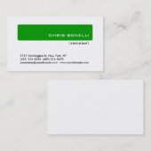 Carte de visite tendance noir blanc vert (Devant / Derrière)