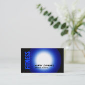 Carte de visite tendance noir bleu blanc clair (Debout devant)