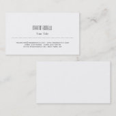 Carte de visite tendance noir et blanc élégant (Devant / Derrière)