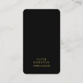 Carte De Visite Tendance Or Noir Créatif Unique Simple Plain (Devant)