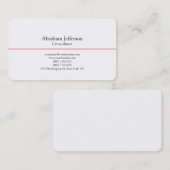 Carte De Visite Tendance Plat élégant Noir Blanc Rouge Simple (Devant / Derrière)