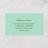 Carte De Visite Tendance Prickly Pear Cactus Succulent Vert (Dos)