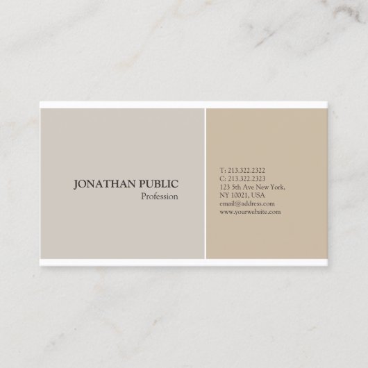 Carte De Visite Tendance Professionnel Moderne Élégant Couleurs ha (Devant)