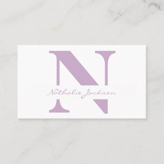 Carte De Visite Tendance professionnelle simple violet monogrammed (Devant)