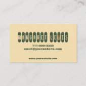 Carte De Visite Tendance Rétro seventies Orange Jaune Vert   (Dos)