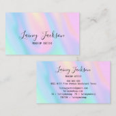Carte De Visite Tendance rose pastel abstrait violet vagues (Devant / Derrière)