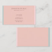 Carte De Visite Tendance rose pastel couleurs Modèle Élégant (Devant / Derrière)