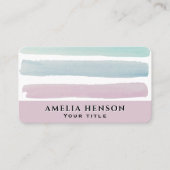 Carte De Visite Tendance rose turquoise bleu Watercolor raypes (Devant)