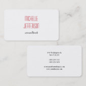 Carte De Visite Tendance Rouge blanc blanc pur (Devant / Derrière)