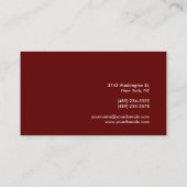 Carte de visite tendance rouge foncé attrayant (Dos)
