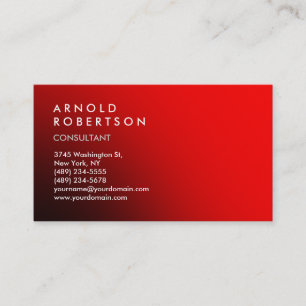 Carte de visite tendance rouge simple moderne
