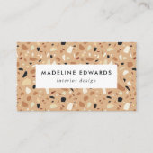 Carte De Visite Tendance Rust Brown & Apricot Terrazzo (Devant)