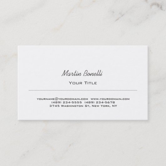 Carte de visite tendance script noir et blanc (Devant)