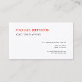 Carte De Visite Tendance Silk Premium Moderne Élégant Simple Rouge (Devant)