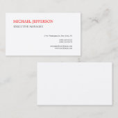 Carte De Visite Tendance Silk Premium Moderne Élégant Simple Rouge (Devant / Derrière)