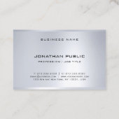 Carte De Visite Tendance Silver Look moderne Modèle professionnel (Dos)