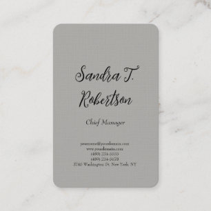 Carte De Visite Tendance simple minimaliste gris argenté