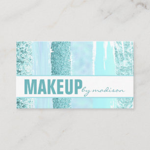 Carte De Visite Tendance Turquoise Moderne Artiste De Maquillage C