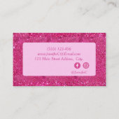 Carte De Visite Tendance Typographie Script Paillettes Rose Chaud (Dos)