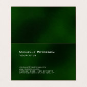Carte De Visite Tendance vert foncé futuriste moderne (Extérieur déplié)