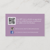 Carte De Visite Tendance violet Chevron Zigzag Monogramme Beautici (Dos)