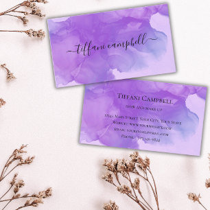 Carte De Visite Tendance violet maquillage Artiste