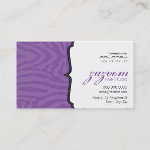 CARTE DE VISITE tendance zèbre rayé violet violet