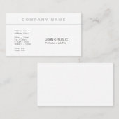 Carte De Visite Tendre la plaine élégante professionnelle moderne (Devant / Derrière)