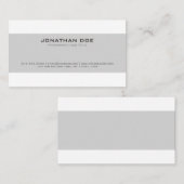 Carte De Visite Tendre le blanc gris élégant moderne professionnel (Devant / Derrière)