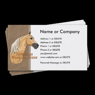 Carte De Visite Tennessee Walking Horse Palomino Profil