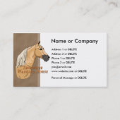 Carte De Visite Tennessee Walking Horse Palomino Profil (Devant)