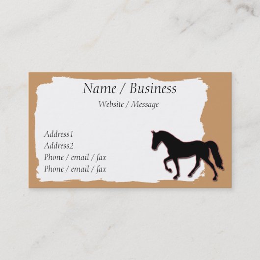 Carte De Visite Tennessee Walking Horse Profil de la bannière (Devant)