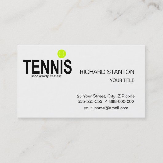 Carte De Visite Tennis (Devant)