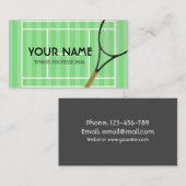 Carte De Visite Tennis Coach Professionnel Cour d'Herbe Loisirs sp (Devant / Derrière)