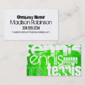 Carte De Visite Tennis ; Neon Green Stripes. (Devant / Derrière)
