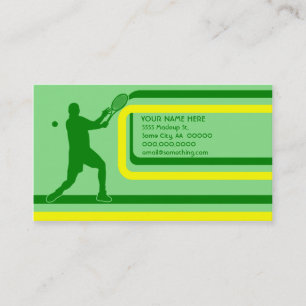Carte De Visite tennis : rétro style :