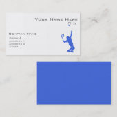Carte De Visite Tennis royal bleu et blanc (Devant / Derrière)