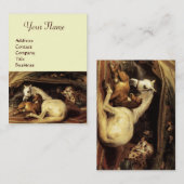 Carte De Visite TENTE ARABE AVEC CHEVAUX, AUTRES ANIMAUX, crème (Devant / Derrière)