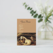 Carte De Visite TENTE ARABE AVEC CHEVAUX, AUTRES ANIMAUX, noir (Debout devant)