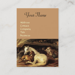 Carte De Visite TENTE ARABE AVEC CHEVAUX, AUTRES ANIMAUX, noir