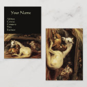 Carte De Visite TENTE ARABE AVEC CHEVAUX, AUTRES ANIMAUX, noir (Devant / Derrière)