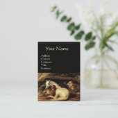 Carte De Visite TENTE ARABE AVEC CHEVAUX, AUTRES ANIMAUX, noir (Debout devant)