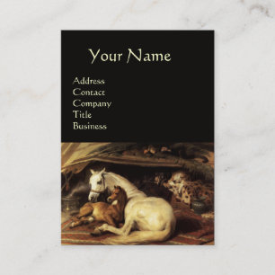 Carte De Visite TENTE ARABE AVEC CHEVAUX, AUTRES ANIMAUX, noir