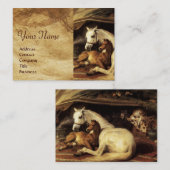 Carte De Visite TENTE ARABE AVEC CHEVAUX, AUTRES ANIMAUX Parchemin (Devant / Derrière)