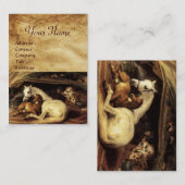 Carte De Visite TENTE ARABE AVEC CHEVAUX, AUTRES ANIMAUX Parchemin (Devant / Derrière)