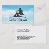 Carte De Visite Tente de camping dans les bois | Ciel (Devant / Derrière)